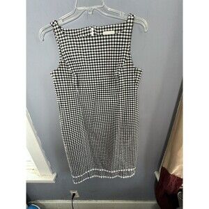 VTG Sz 14 Sleeveless Sheath Dress Collections by Cross Country Fashions Gingham